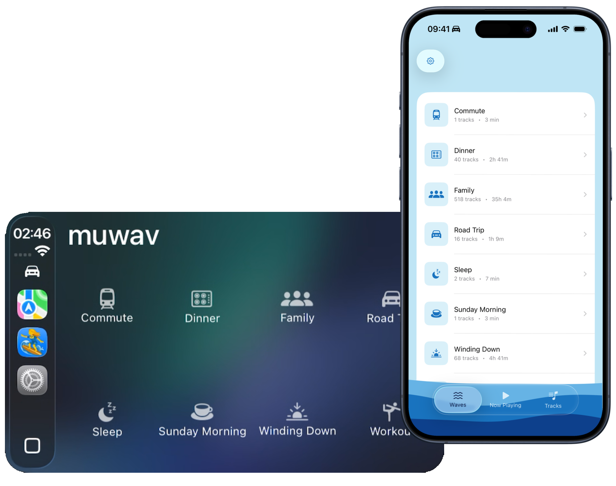 muwav on the CarPlay dash